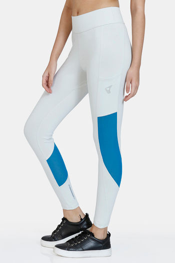 Buy Zelocity High Rise High Quality Stretch Leggings - Dawn Blue